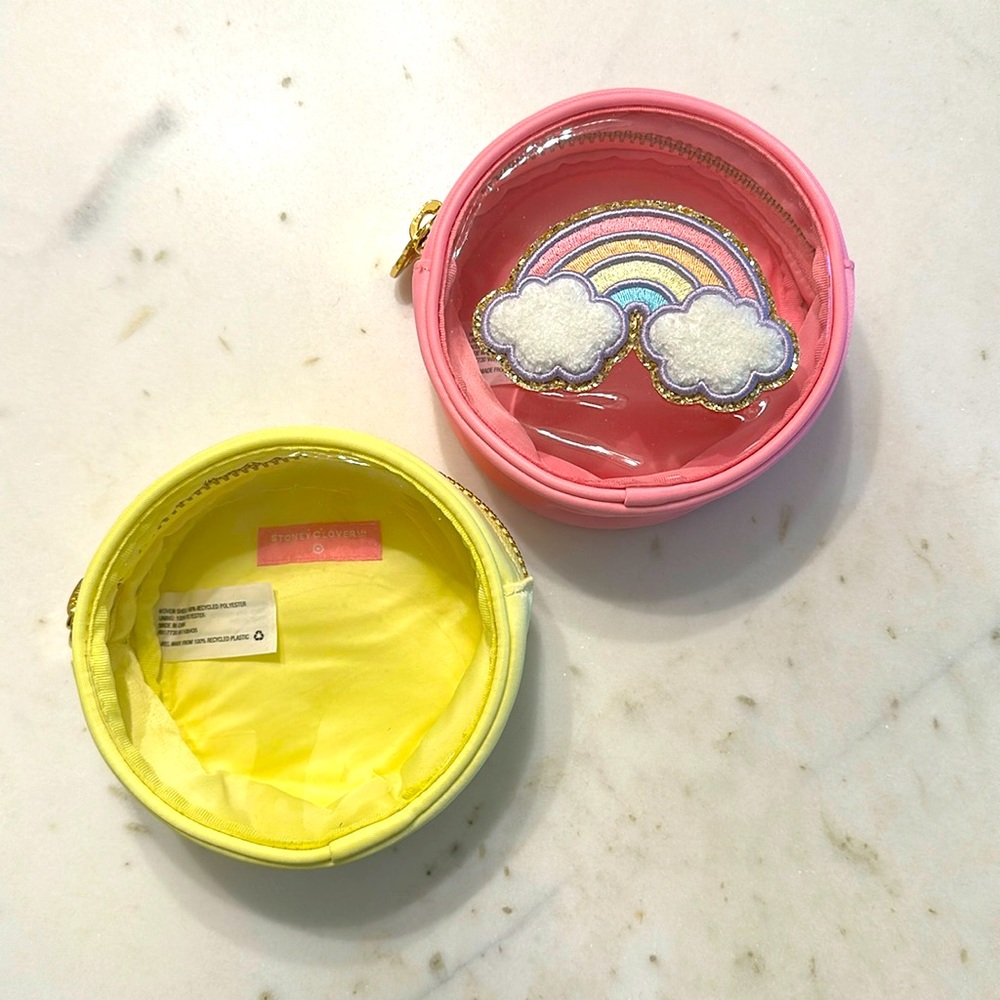 Stoney Clover Lane x Target Clear Round Zipper Pouches Pink and Yellow